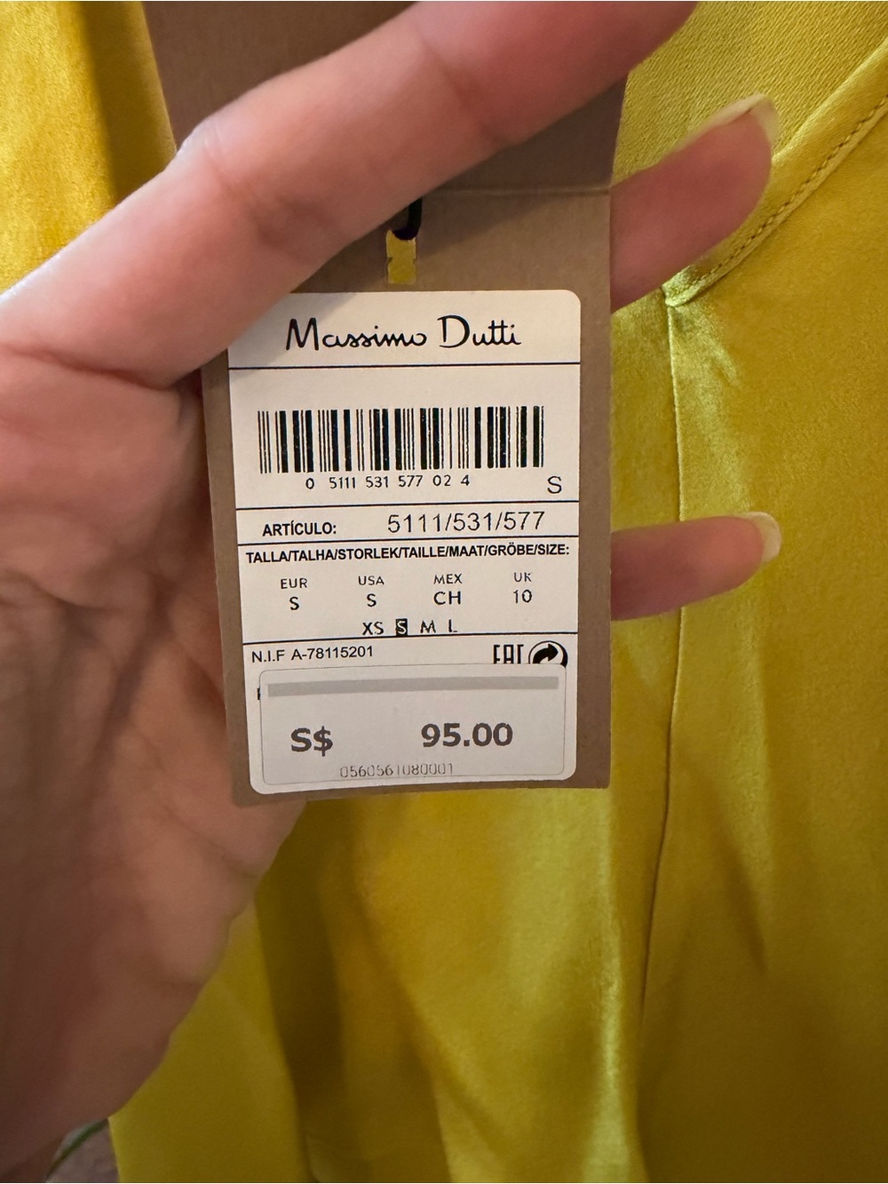 Massimo Dutti Lemon-Green Silk Spaghetti Strap Cami - Size S - Picture 6 of 8